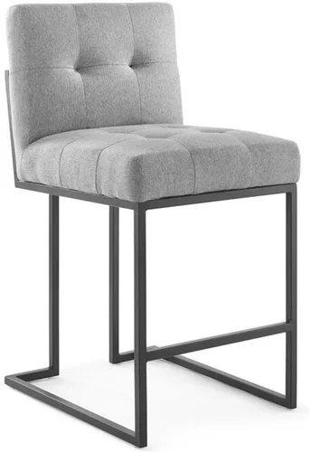 Miniatura 15 de Modway Privy Taburete tapizado de tela de acero inoxidable negro, beige