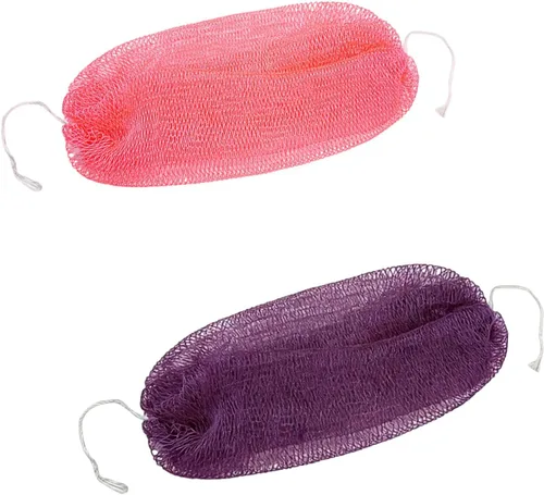 Miniatura 12 de QCWN Juego de 2 esponjas africanas de red africana y guante exfoliante de nailon para limpieza diaria de la espalda