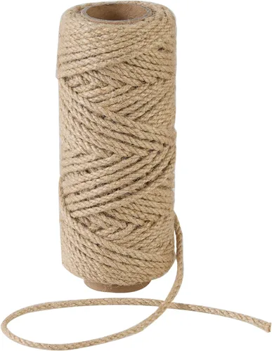 Miniatura 9 de Cuerda de yute natural de 0.039 in, 328 pies para manualidades, regalos, proyectos de manualidades, envoltura, agrupación, embalaje, jardinería