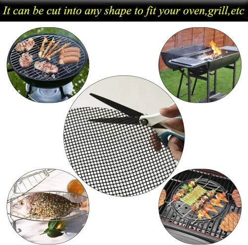 Miniatura 6 de LOOCH Juego de 5 Alfombrillas de Malla para Parrilla BBQ - Alfombrillas de Malla Antiadherentes de Servicio Pesado y Accesorios para Barbacoa