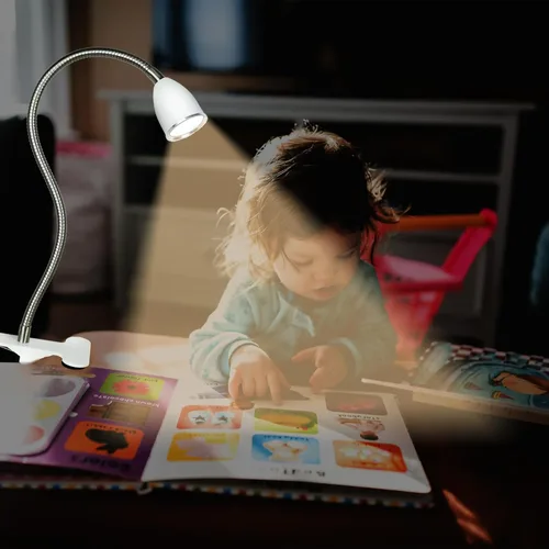 Miniatura 8 de Lámpara de escritorio Lámparas de mesa para el cuidado de los ojos, rotación de 360°, cuello de ganso con clip, luz de lectura, luz de libro