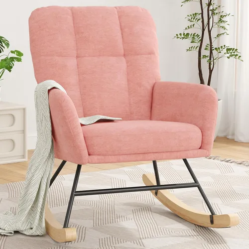 Miniatura 13 de Silla Mecedora para Guardería, Sillas Mecedoras Teddy para Bebé de Guardería, Silla de Lactancia Moderna para Amamantar, Mecedora de Guardería