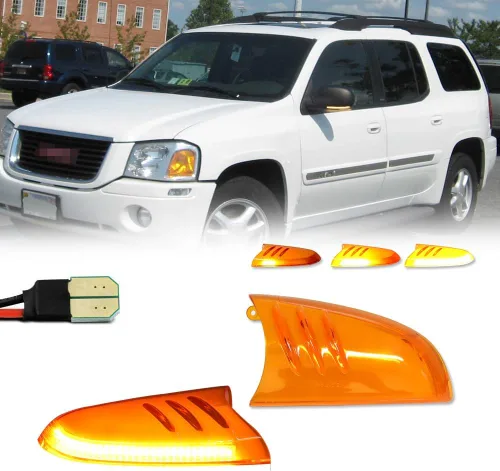 Miniatura 9 de Para Buick Rainier 2004-2007, Chevrolet Trailblazer GMC Envoy 2002-2009 y Oldsmobile Bravada 2002-2004 Lente ámbar Espejo lateral Luces