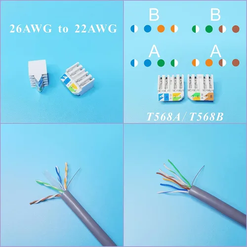 Miniatura 4 de Caja de conexiones Ethernet, conector de empalme a tope de cable de red CAT6A/CAT6E/CAT6/CAT5E/CAT5E/CAT5, terminal de tipo perforado blindado sin