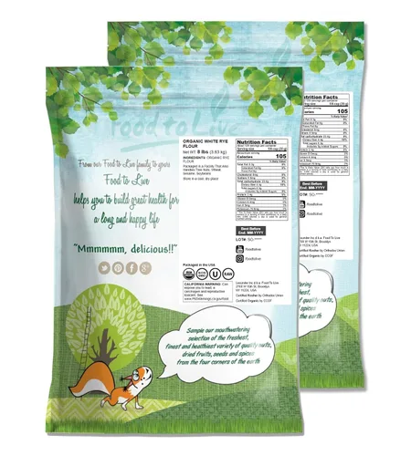 Miniatura 2 de Food to Live Harina orgánica de centeno blanco, 16 libras, sin OMG, sin blanquear, ligera, proteína media, vegana, kosher, bayas finamente molidas