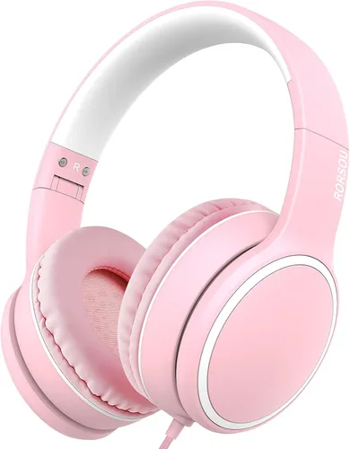 Miniatura 10 de R10 - Auriculares sobre la oreja con micrófono, auriculares de bajos estéreo ligeros y plegables con cable de 1.5M sin enredos, auriculares