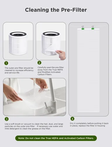 Miniatura 9 de GoveeLife Purificadores de aire para el hogar, purificador de aire inteligente para habitaciones grandes con aplicación y control Alexa, prefiltro