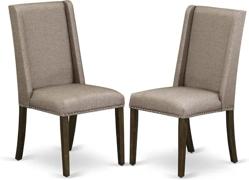 Miniatura 4 de East West Furniture F2FL5-716 - Juego de mesa de comedor de 5 piezas, incluye una mesa de cocina redonda con pedestal y 4 sillas de comedor Parson