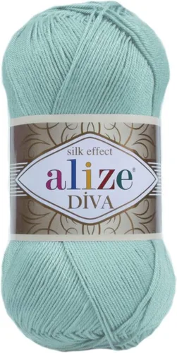 Miniatura 42 de Alize Diva Silk Effect 100% hilo acrílico de microfibra, 1 madejas de bola de 3.53 oz 383yds color (1 - crema)