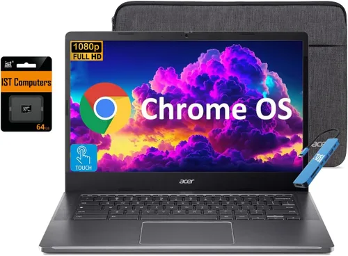 Acer Chromebook Plus 514 portátil de 14” con pantalla táctil con Google AI – procesador Intel Core 3 N355 – 1920 x 1200 - sistema operativo Chrome -