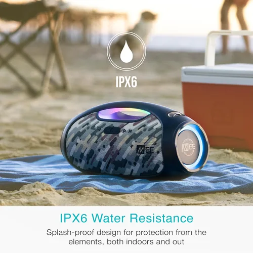 Miniatura 7 de MEE Audio PartySPKR - Altavoz inalámbrico Bluetooth, potente sonido estéreo RMS de 60 W, 2 subwoofers, altavoz portátil para exteriores, campamento