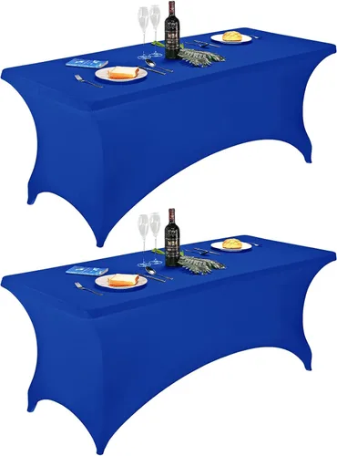 Miniatura 127 de FORLIFE - Funda de mesa de elastano, mantel ajustado de 4 pies para mesas rectangulares, funda elástica para patio, universal para bodas, banquetes