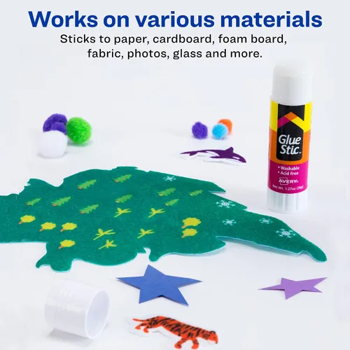 Miniatura 6 de Avery Glue Stic - Washable, Glue Sticks for Classroom, Crafting, and Office Use, 1.27 oz., Pack of 6, White (98073)