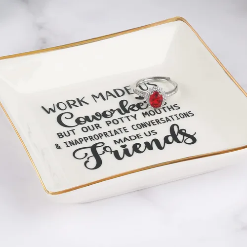 Miniatura 7 de Piudee Regalos para compañeros de trabajo para mujeres, plato de joyería de trabajo y amigos, regalo de agradecimiento para compañeros de trabajo