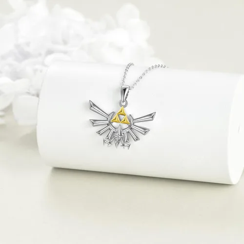 Miniatura 2 de YFN Zelda NecklaceAbalone Shell Zelda Necklace Sterling Silver Anime Jewelry Zelda Jewelry Gifts for Men Women Boys