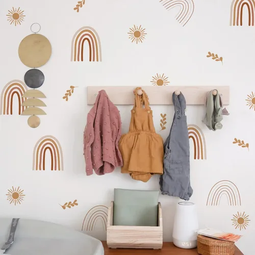 Miniatura 10 de 48 PCS Calcomanías de Flores Bohemias Calcomanías de Pared de Margaritas para Habitaciones de Niñas, Salas de Juegos y Guarderías Impresión de Doble