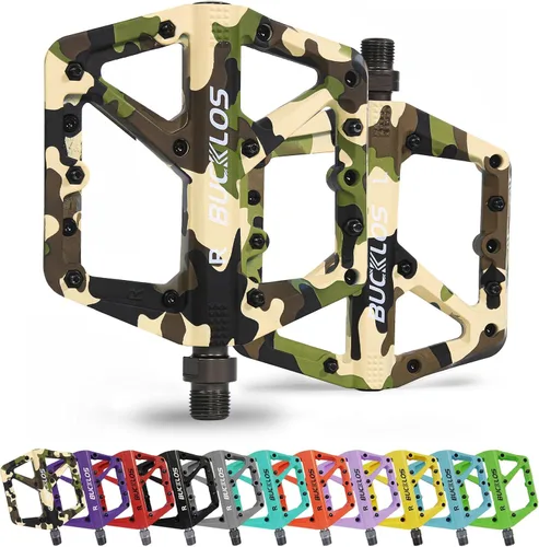 Miniatura 7 de BUCKLOS Pedales de Bicicleta de Montaña MTB Pedales Planos, Bicicleta de Carretera para Adultos Plataforma Grande Pedal Antideslizante de Nylon