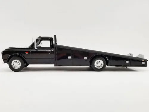 Miniatura 4 de Acme A1801710 - Camión rampa Chevy C-30 de 1967, edición limitada negra a 476 piezas en todo el mundo 1/18 modelo fundido a troquel
