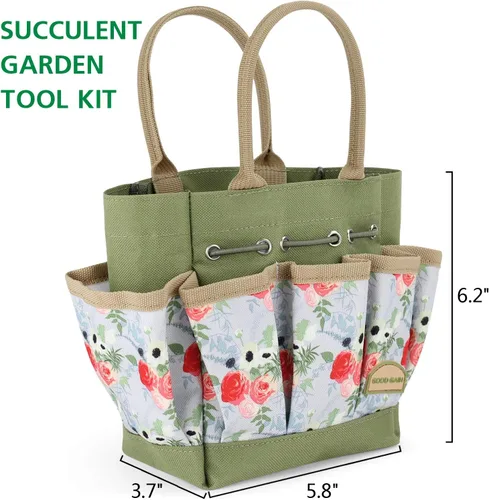 Miniatura 3 de G GOOD GAIN Kit de suculentas de jardín con bolsa organizadora, 15 herramientas para suculentas, juego de mini herramientas de jardinería de mano