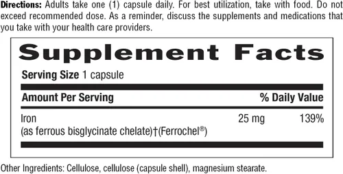 Miniatura 7 de Country Life Easy Iron 25 mg Suplemento de hierro suave y sin estreñimiento Apoya la producción de energía y glóbulos rojos Certificado sin