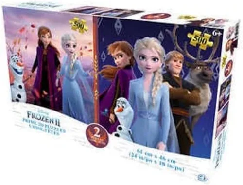 Miniatura 2 de Frozenn 2 rompecabezas lenticulares 3D - Paquete doble de 500 piezas, novedad, regalo, coleccionable