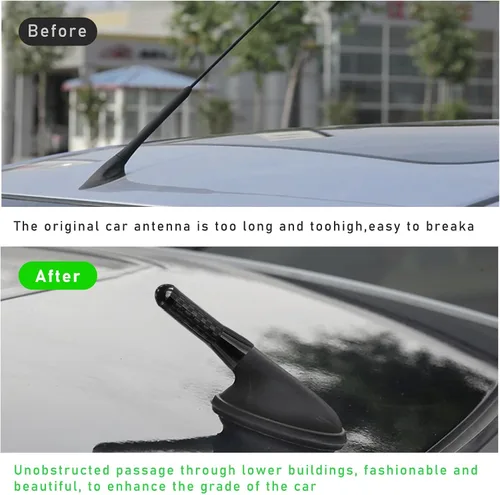 Miniatura 5 de Dickno Antena corta para automóvil, antena de radio de aluminio de 1.37 pulgadas, repuesto de mástil, antena de recepción de radio AM/FM automática