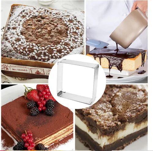 Miniatura 7 de Moldes de mousse ajustables de 6 a 12 pulgadas para tartas redondas y cuadradas, juego de anillos de acero inoxidable para tartas, 2 piezas