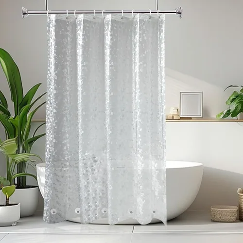 Miniatura 24 de AooHome Eva - Forro de ducha pequeño de 36 x 72 pulgadas, cortina de baño transparente de calibre 8 con ganchos, imanes inferiores, impermeable