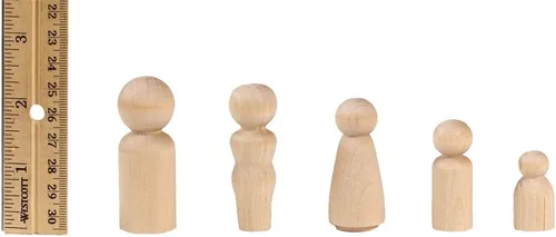 Miniatura 11 de Hygloss Productos Muñecas de madera con clavijas – Artesanía pintable Birchwood Doll People – Familia surtida, 10 piezas (8560)