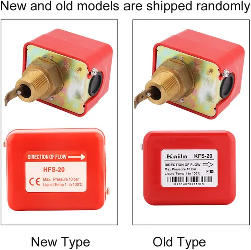 Miniatura 5 de PDT R3/4 HFS-20 Interruptor de flujo de agua, 15A 250V IP54 Tipo de paleta automática Controlador de flujo objetivo