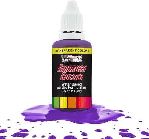 Miniatura 9 de U.S. Art Supply Pintura acrílica transparente Chartruesse para aerógrafo, 8 onzas, lista para rociar, pintura con pincel de aire para uñas, modelos