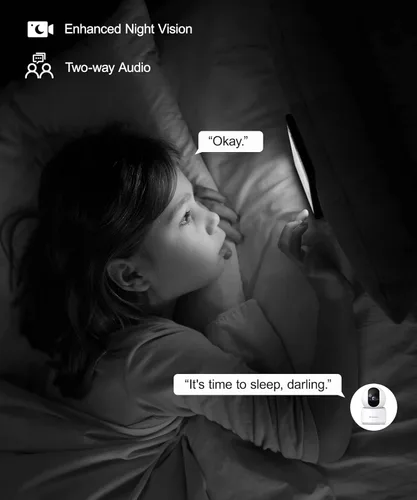 Miniatura 5 de GALAYOU Cámara de Seguridad Interior 2K, Cámara para Mascotas, Cámara de Seguridad WiFi 2.4G de 360 Grados para el Hogar para Bebé/Anciano/Niñera