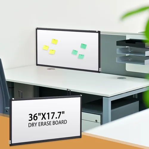 Miniatura 12 de Magnetic Cubicle Whiteboard Wall Mount Dry Erase Board Long Board Black Aluminum Frame Hook Mounting System(24"x20")