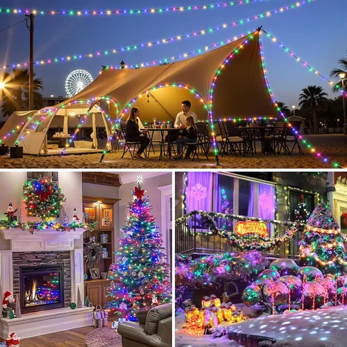 Miniatura 7 de Mlambert - Luces de Navidad de 1050 LED, 344 pies, luces de hadas impermeables para exteriores con control remoto, 8 modos, iluminación
