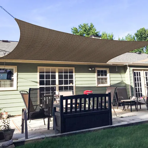 Miniatura 7 de Toldo parasol rectangular de 2 x 2 pies para patio, patio, toldo permeable para césped, jardín, actividades al aire libre, color marrón
