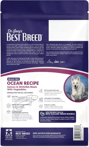 Miniatura 3 de Dr. Gary's Best Breed - Receta oceánica sin cereales cocinada a fuego lento en Estados Unidos, alimento seco natural para perros para todas