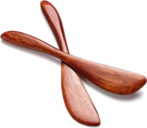 Miniatura 5 de Juego de 20 esparcidores de mantequilla de madera para queso de mermelada de maní (BK-01 (20 piezas)