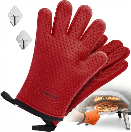 Miniatura 11 de KITCHEN PERFECTION Guantes de silicona para horno de pizza, guantes extremadamente resistentes al calor para hornos de pizza al aire libre e