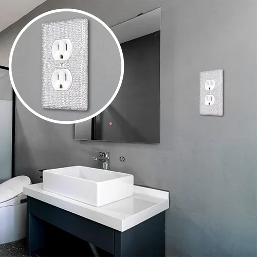 Miniatura 6 de 2 piezas de diamantes de imitación brillantes para placa de pared, cubierta de interruptor de luz brillante, cubierta de placa de pared de diamante