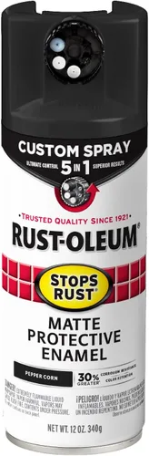 Miniatura 79 de Rust-Oleum 376855 - Pintura en aerosol antióxido personalizada 5 en 1, 12 onzas, color negro mate, (paquete de 1)