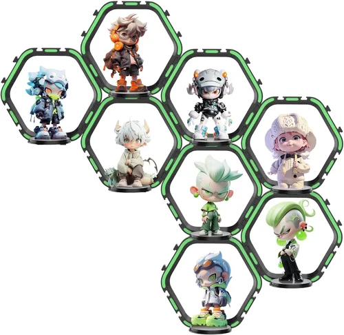8 estantes elevadores para figuras Funko POP, estante que brilla en la oscuridad, soportes de exhibición de figuras coleccionables, configuraciones