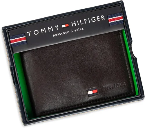 Miniatura 76 de Tommy Hilfiger Cartera de piel auténtica para hombre con ventana de identificación y múltiples ranuras para tarjetas