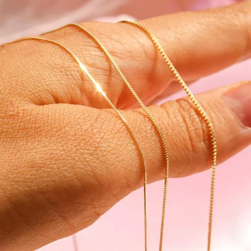 Miniatura 5 de CHESKY Collares de oro en capas para mujer, collar de cadena de oro delicado de 14 quilates para mujer, cadena de clip de eslabones cubanos de moda