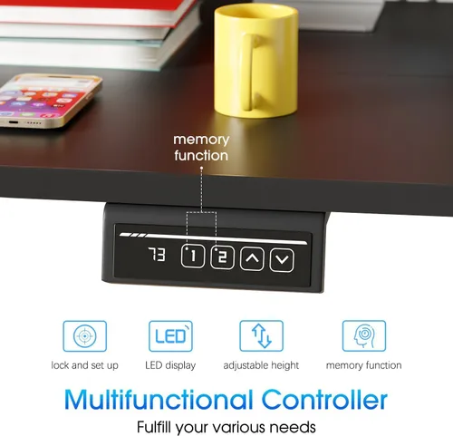 Miniatura 5 de BLKMTY Escritorio eléctrico de pie de 24 x 47 pulgadas, altura ajustable, escritorio para computadora para oficina en casa, soporte ergonómico