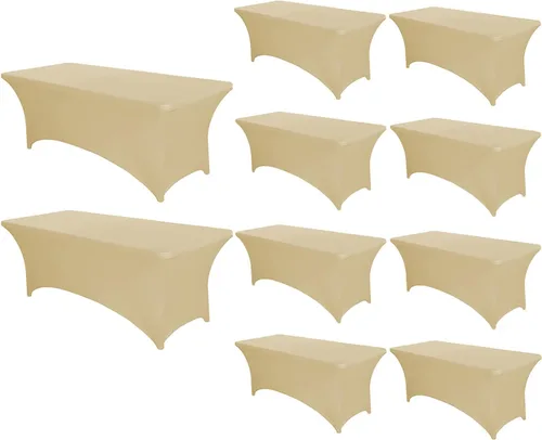 Miniatura 29 de PTC21B - Juego de 6 manteles elásticos de 6 pies, color negro, rectangular, ajustable, lavable, de elastano, para fiestas, bodas, cócteles