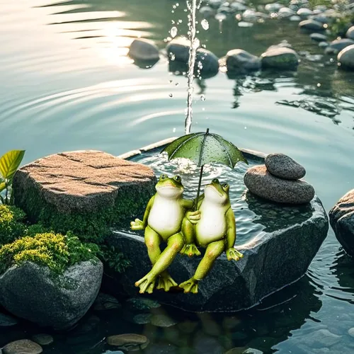 Miniatura 3 de Estatua de jardín de ranas para parejas, decoración de ranas, estatua de jardín de 8.5 x 11 x 6.5 pulgadas