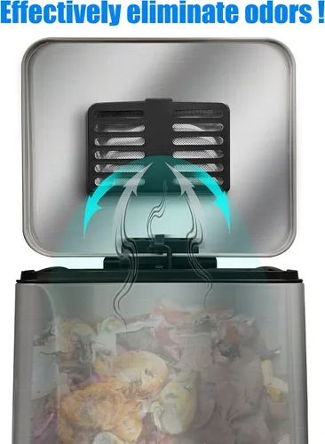 Miniatura 7 de Filtro absorbente de olores de carbón activado, desodorante compatible con botes de basura iTouchless de 8 galones y más grandes