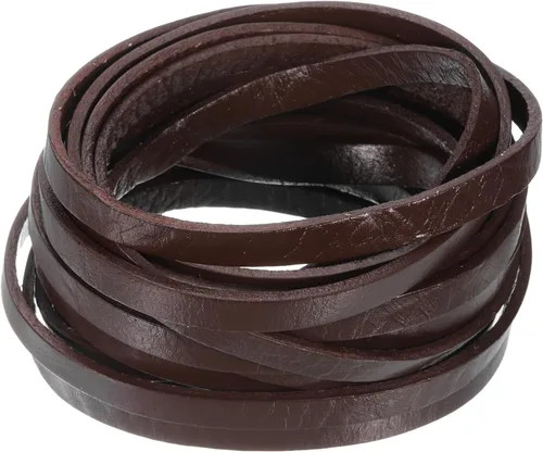 Miniatura 15 de uxcell Cordón de cuero plano de 5.5 yardas, 0.079 in, tiras de cuero de 0.079 pulgadas de grosor, cuerdas de cordones para manualidades, Negro