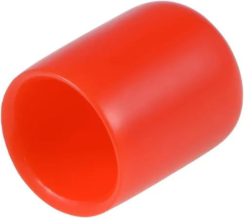 Miniatura 7 de uxcell 20 tapas de goma de 0.394 in de vinilo de identificación redonda tapa tapa de rosca de tornillo protectores rojo