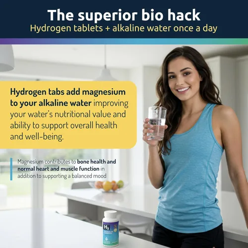 Miniatura 3 de Comprimidos de agua de hidrógeno Invigorated Water con magnesio - 12 PPM de hidrógeno molecular H2 para agua potable - Apoya la energía, el cerebro
